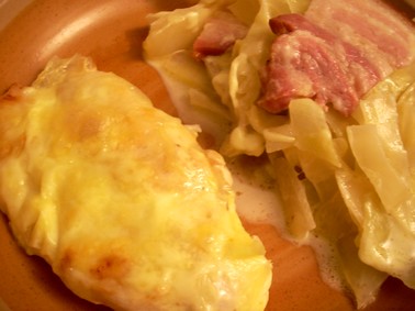 Chou filets de poulet au St Nectaire Chou filets de poulet au St Nectaire