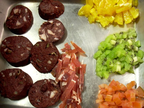Ingrédients pour la salade d'endives, boudin et st Jacques Ingrédients pour la salade d'endives, boudin et st Jacques